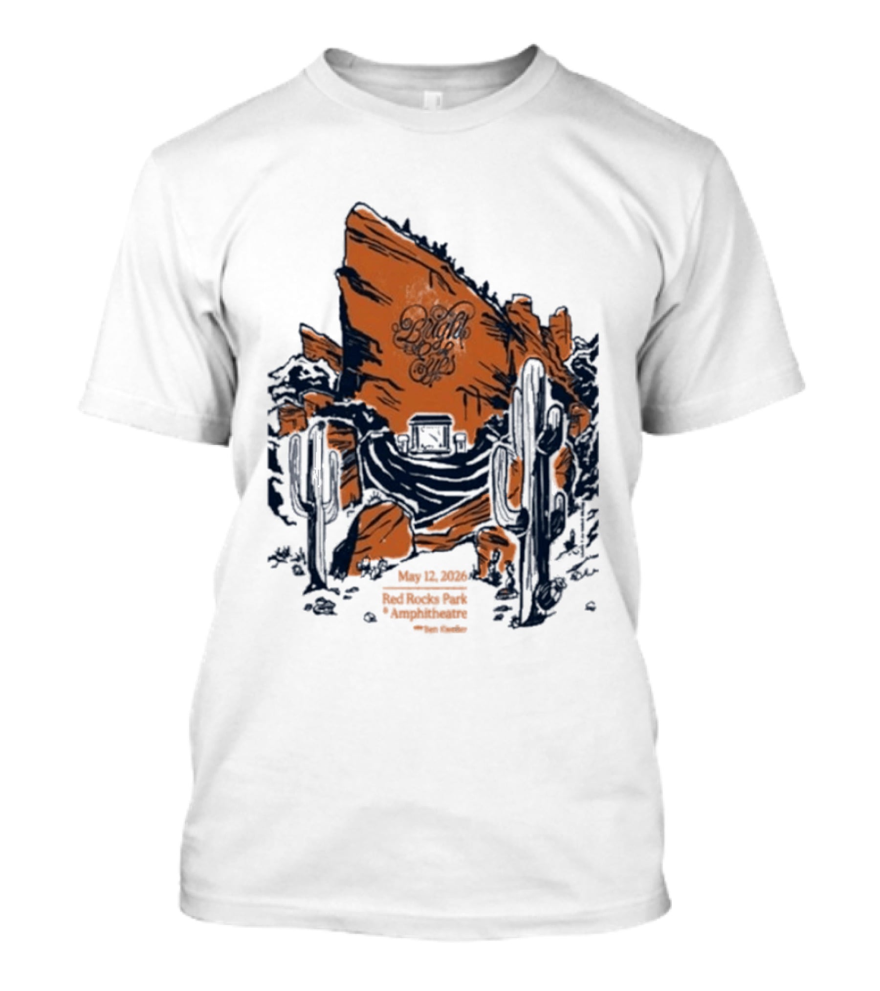Bright Eyes Red Rocks May 12 2026 Concert Event T-Shirt