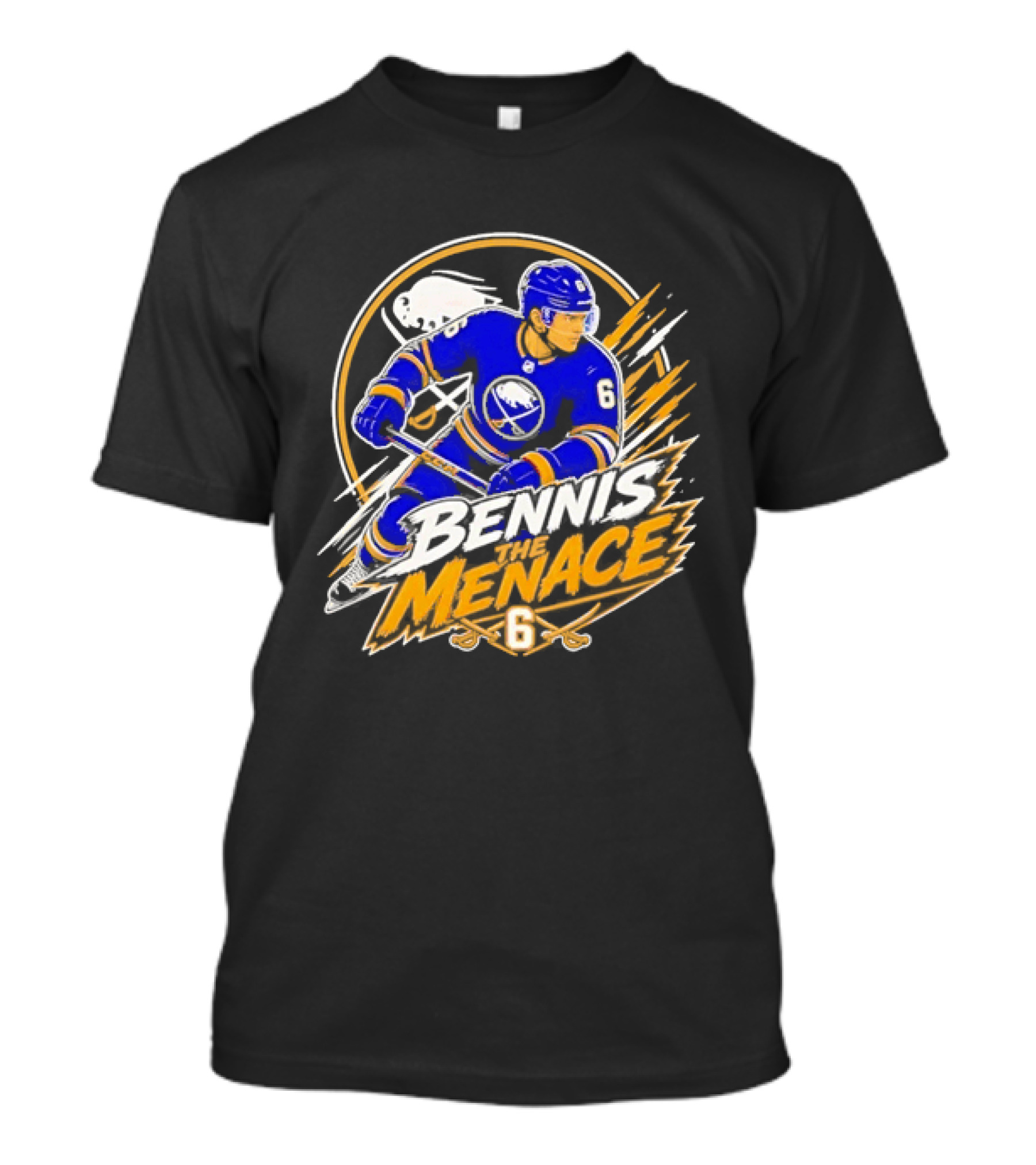 Zach Benson Buffalo Sabres Bennis Menace 6 Hockey Player T-Shirt