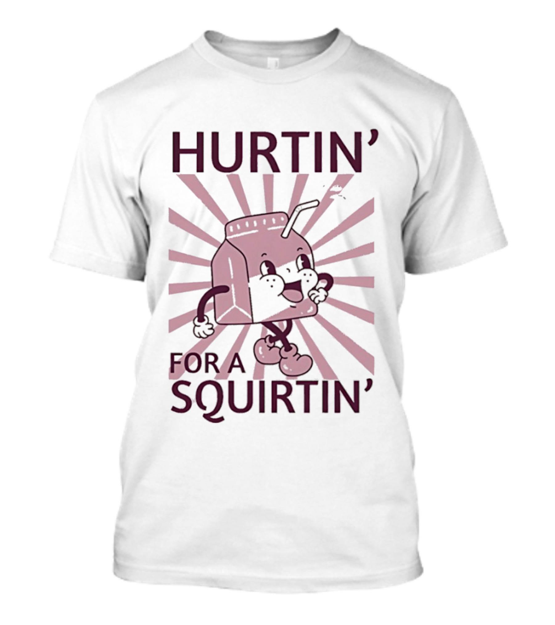 Hurtin' For A Squirtin' Milk Carton Retro Cartoon T-Shirt
