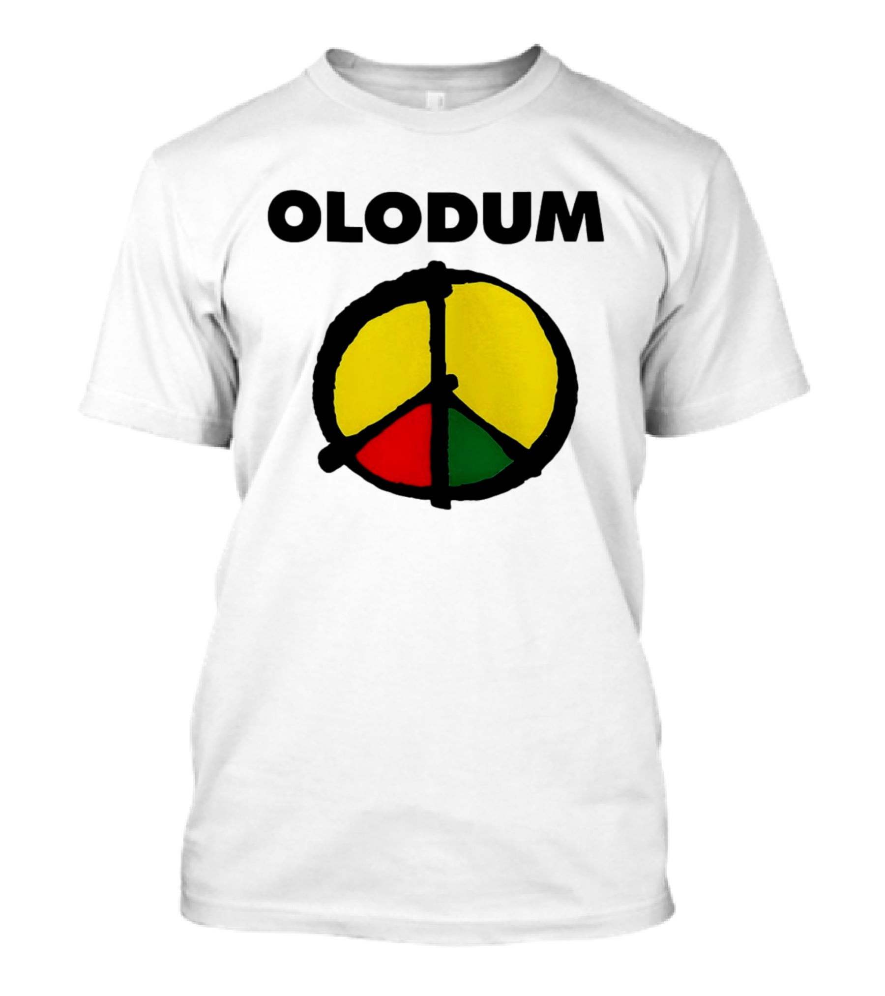 Michael Olodum Peace Symbol Red Yellow Green T-Shirt