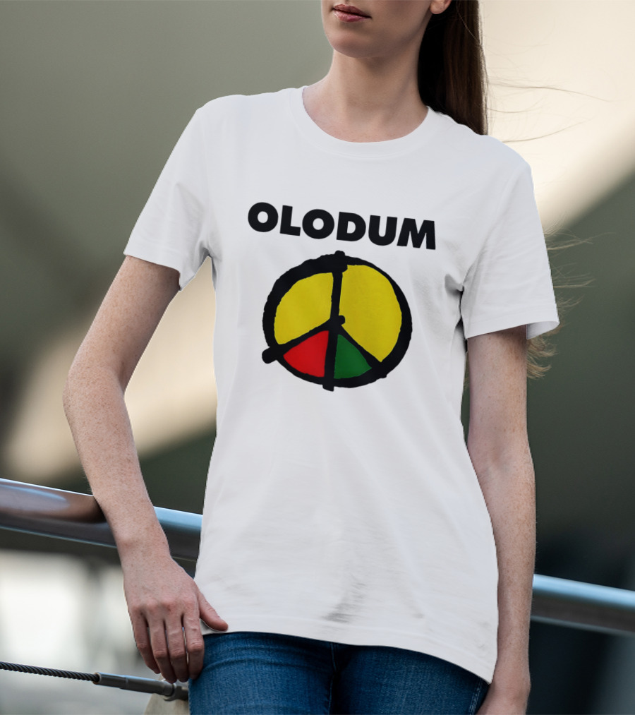 Michael Olodum Peace Symbol Red Yellow Green T-Shirt