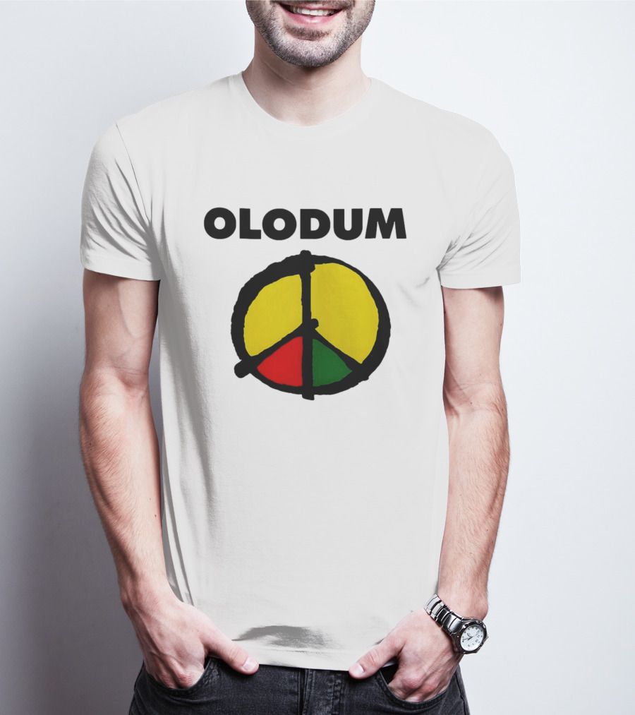 Michael Olodum Peace Symbol Red Yellow Green T-Shirt