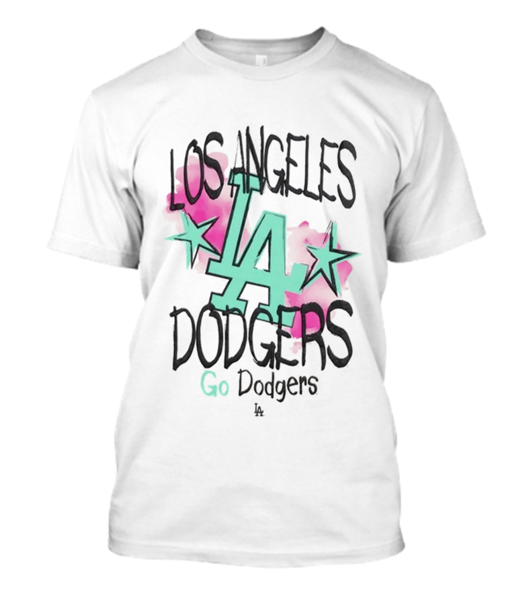 Los Angeles Dodgers LA Watercolor Stars Go Dodgers T-Shirt