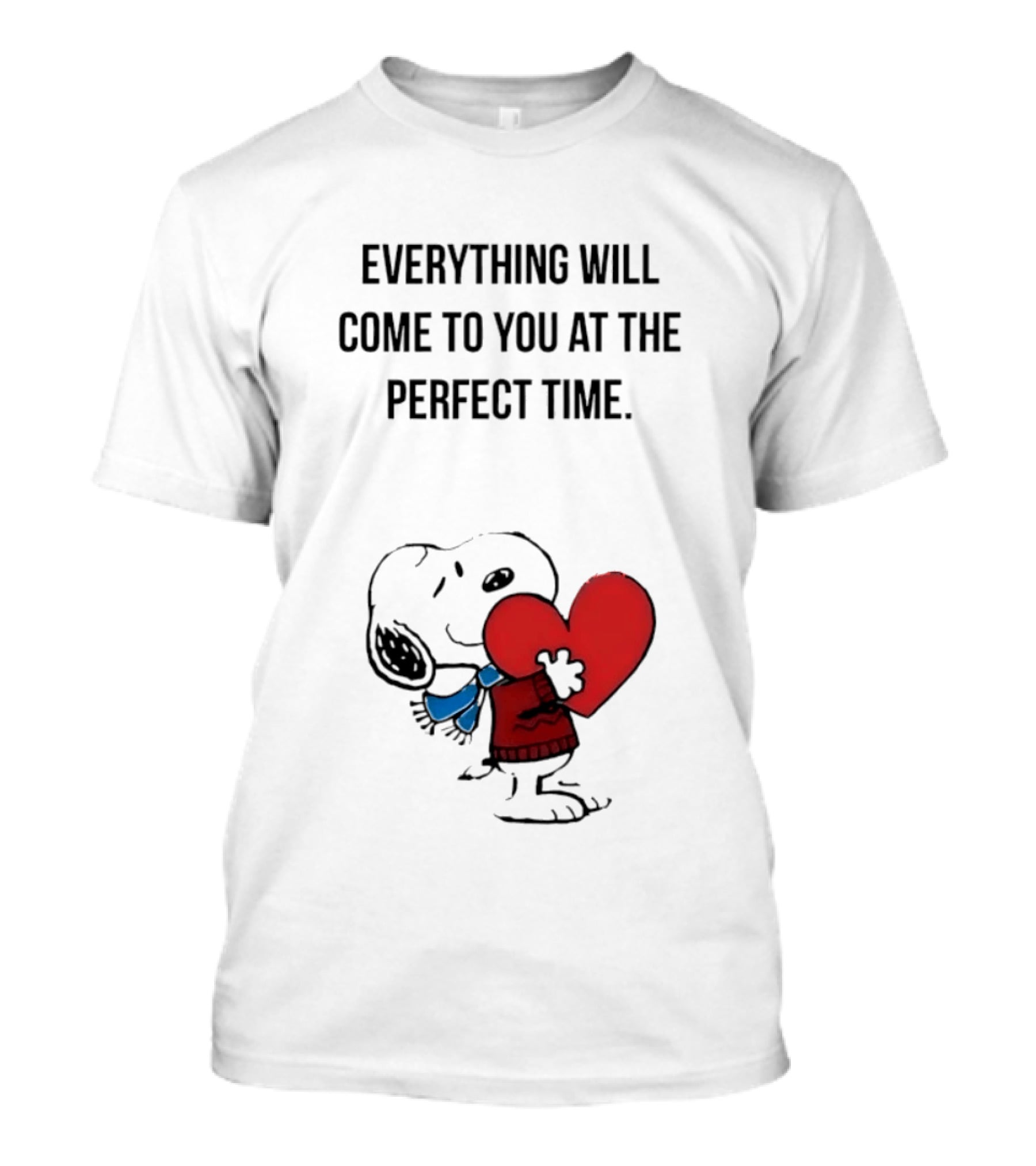 Snoopy Peanuts Everything Will Come To You At The Perfect Time Red Heart T-Shirt