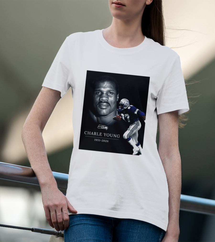 Seattle Seahawks Charle Young 1951 2026 Remembrance T-Shirt