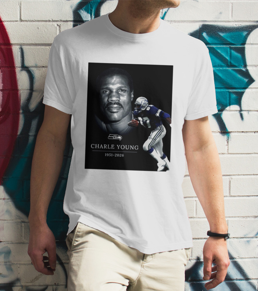 Seattle Seahawks Charle Young 1951 2026 Remembrance T-Shirt