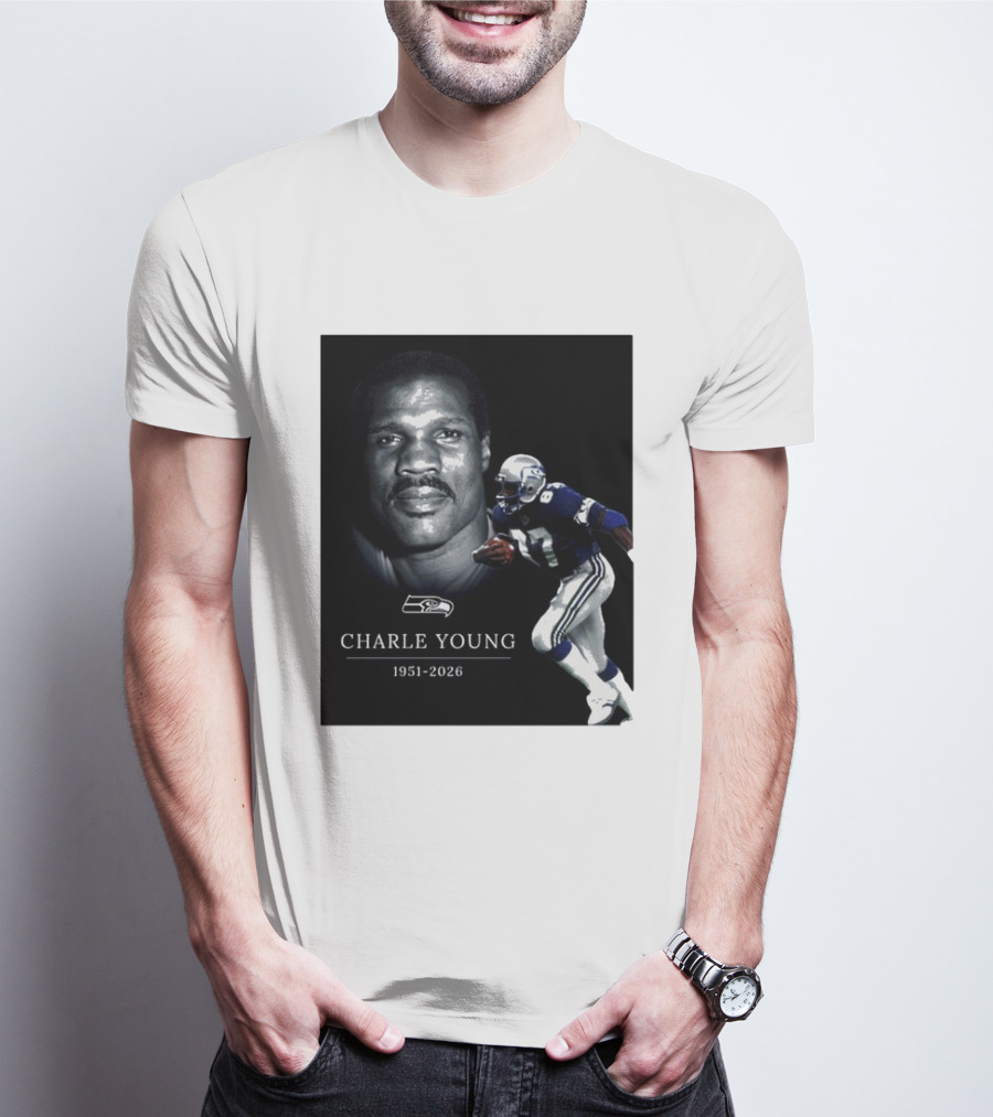 Seattle Seahawks Charle Young 1951 2026 Remembrance T-Shirt