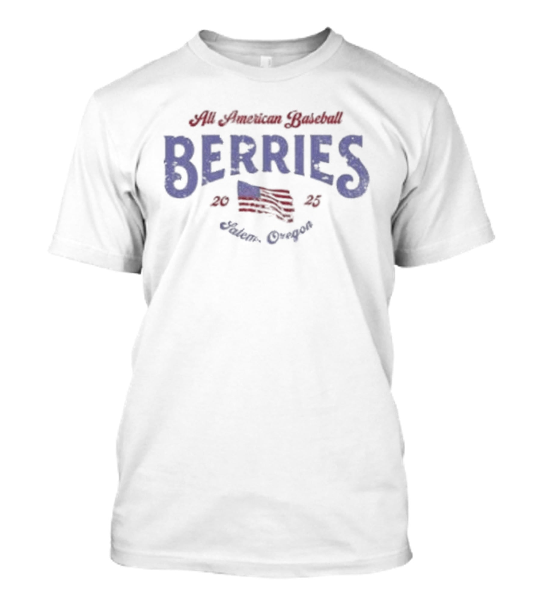 All American Baseball Berries Marion Oregon Flag T-Shirt