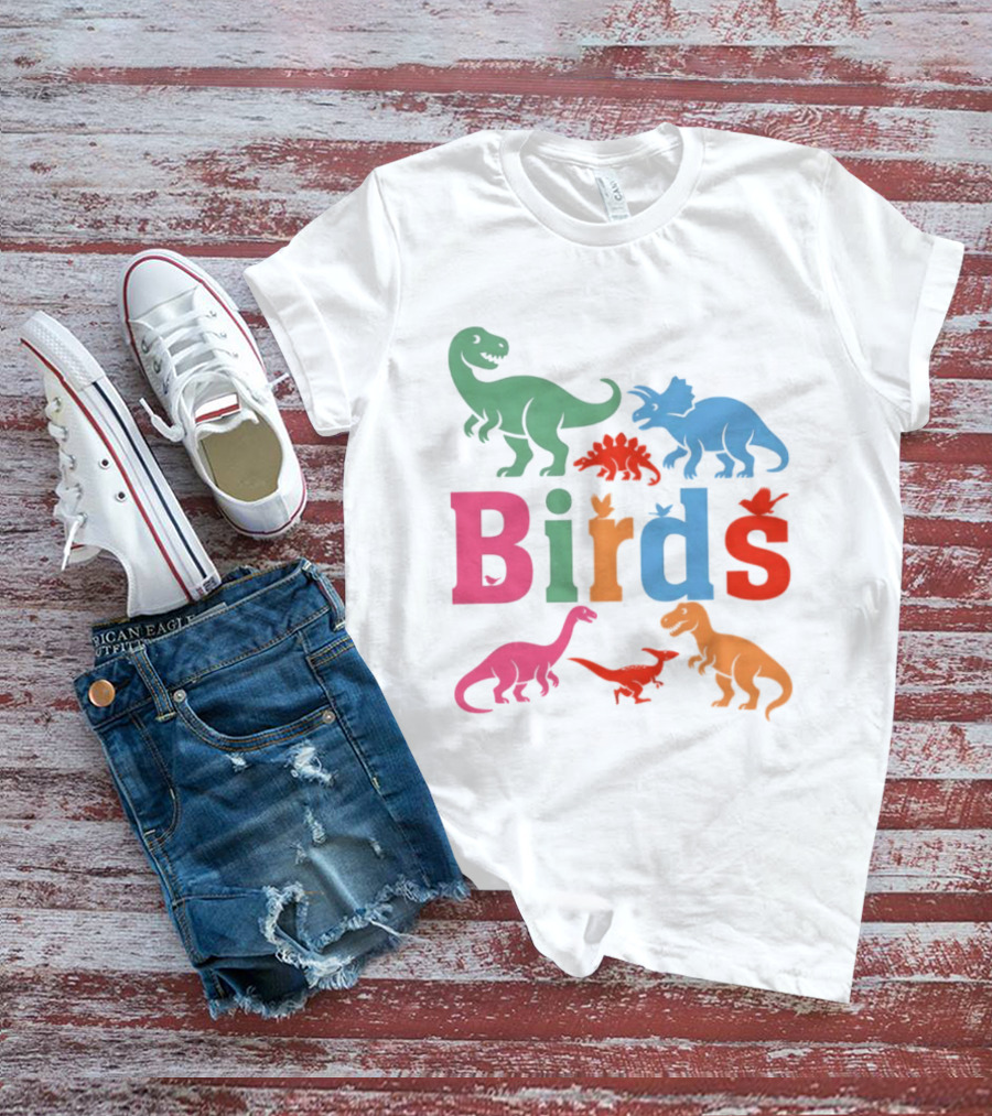 Birds Dinosaurs Colorful Dinosaur T-Shirt