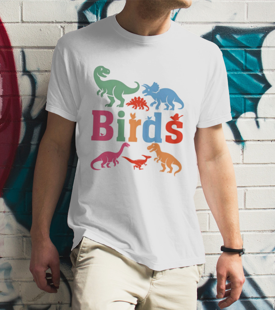 Birds Dinosaurs Colorful Dinosaur T-Shirt