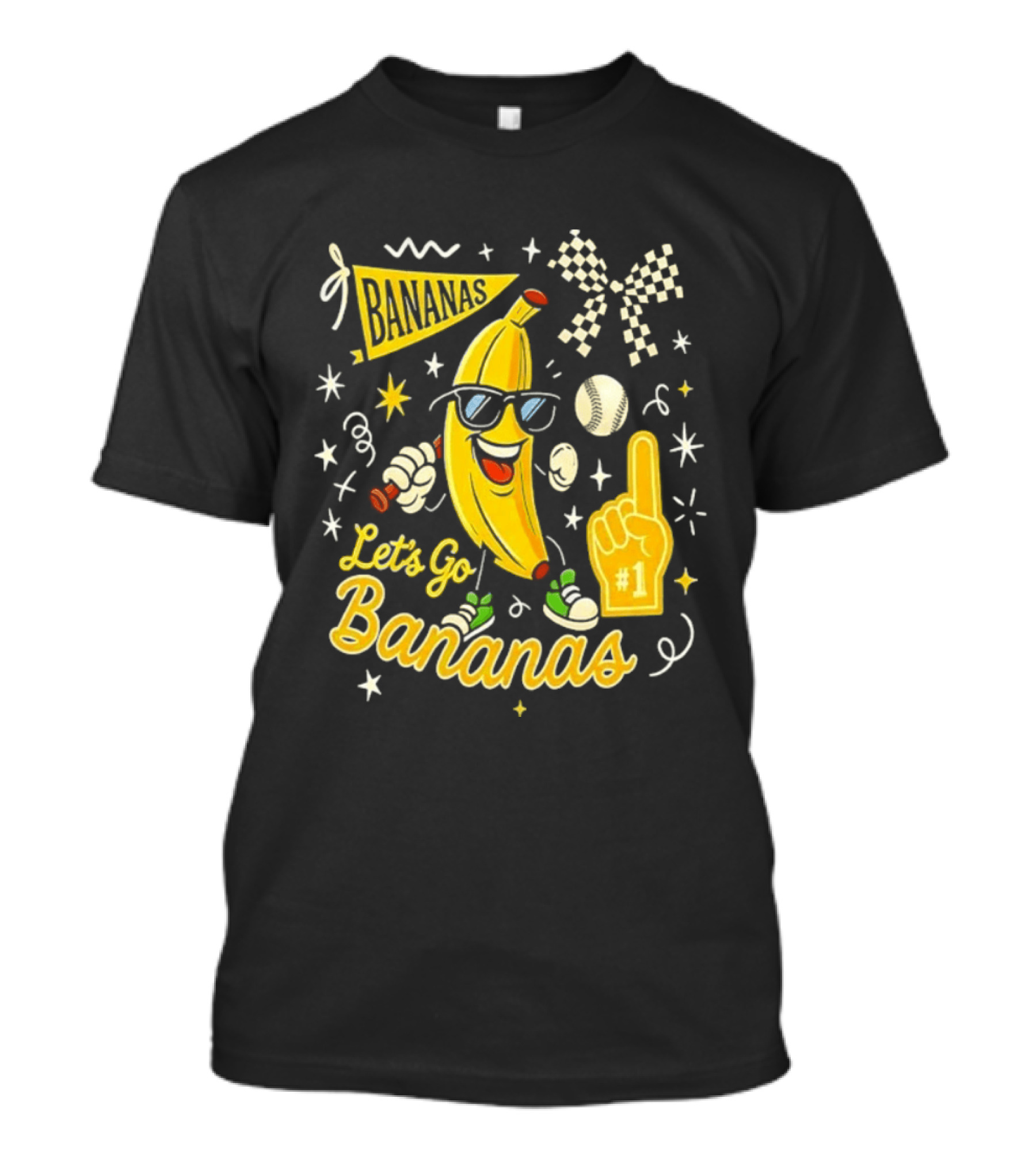 Bananas Let's Go Bananas 2026 With Sunglasses And Foam Finger #1 T-Shirt