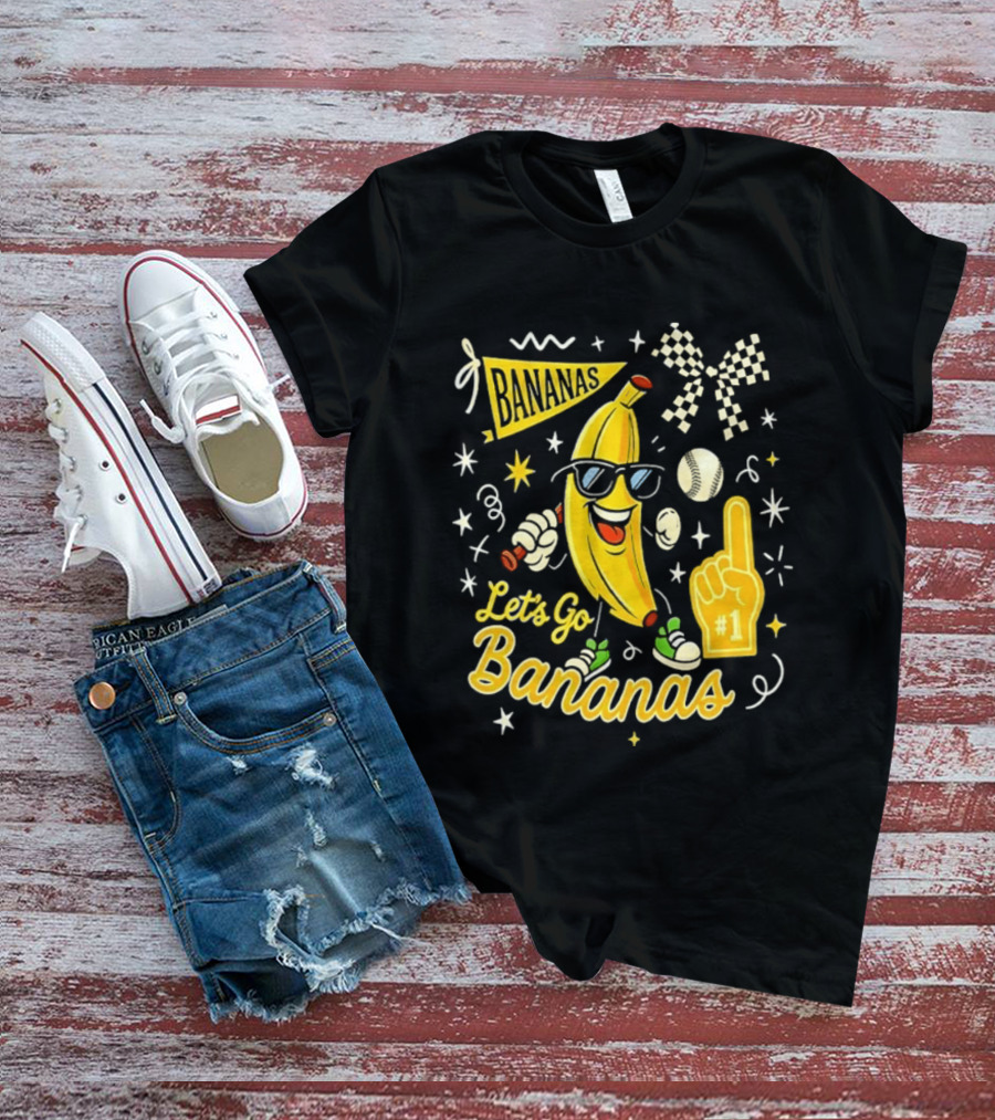Bananas Let's Go Bananas 2026 With Sunglasses And Foam Finger #1 T-Shirt