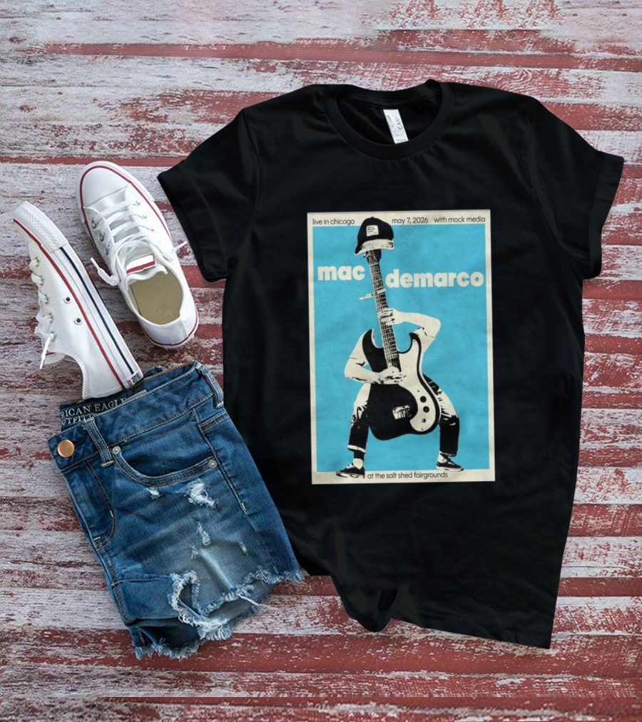 Mac Demarco Live In Chicago May 7 2026 At The Salt Shed Fairgrounds With Mock Media T-Shirt