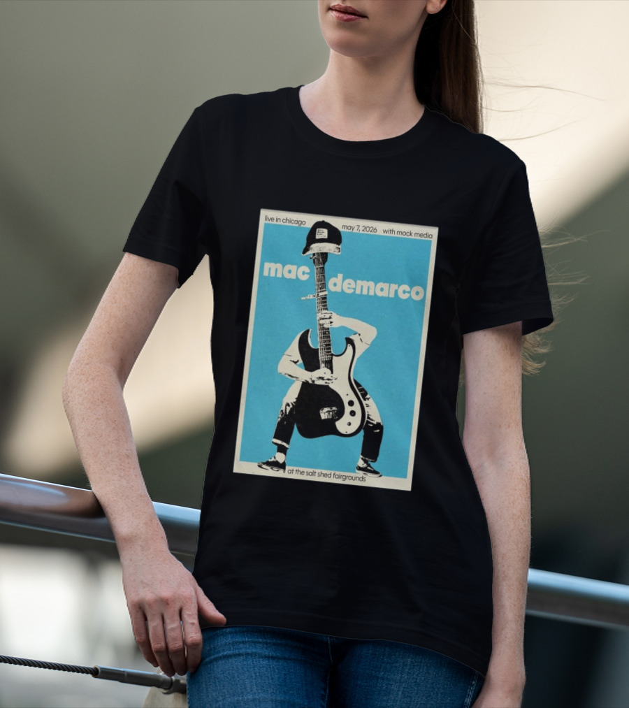 Mac Demarco Live In Chicago May 7 2026 At The Salt Shed Fairgrounds With Mock Media T-Shirt