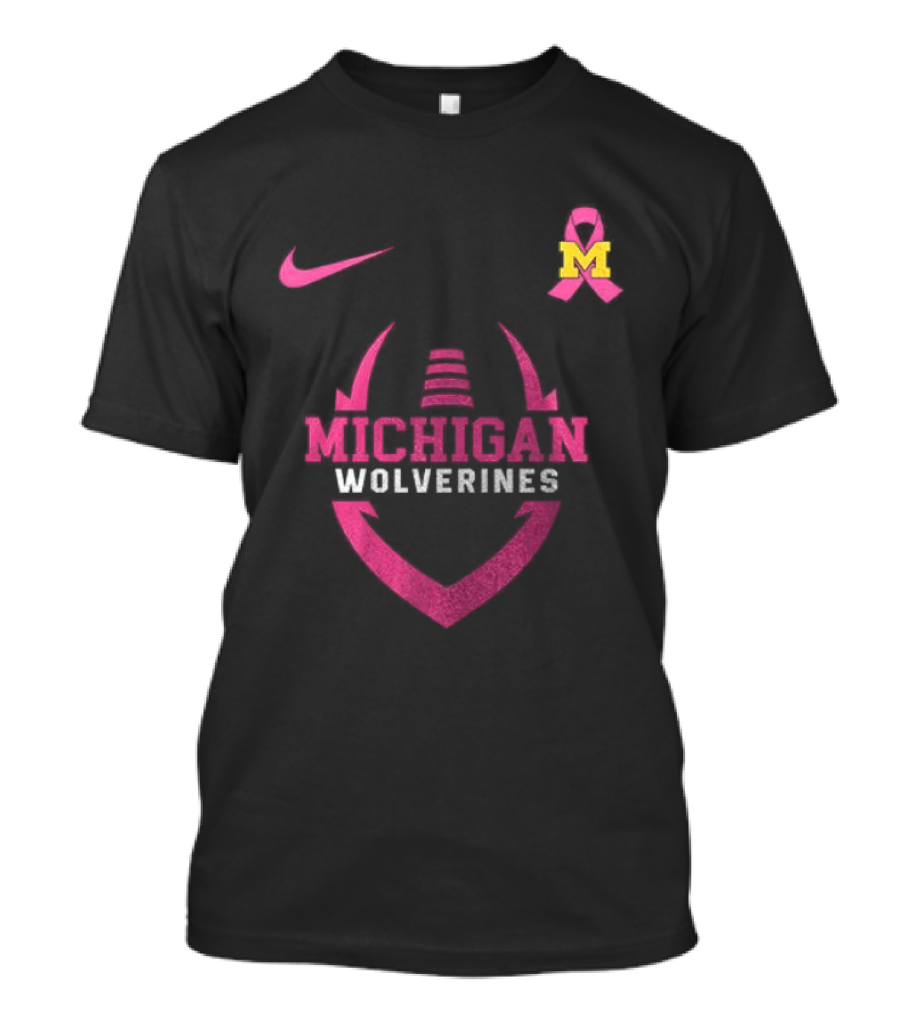 Michigan Wolverines Pink Out Real Fans Wear Pink Nike M T-Shirt
