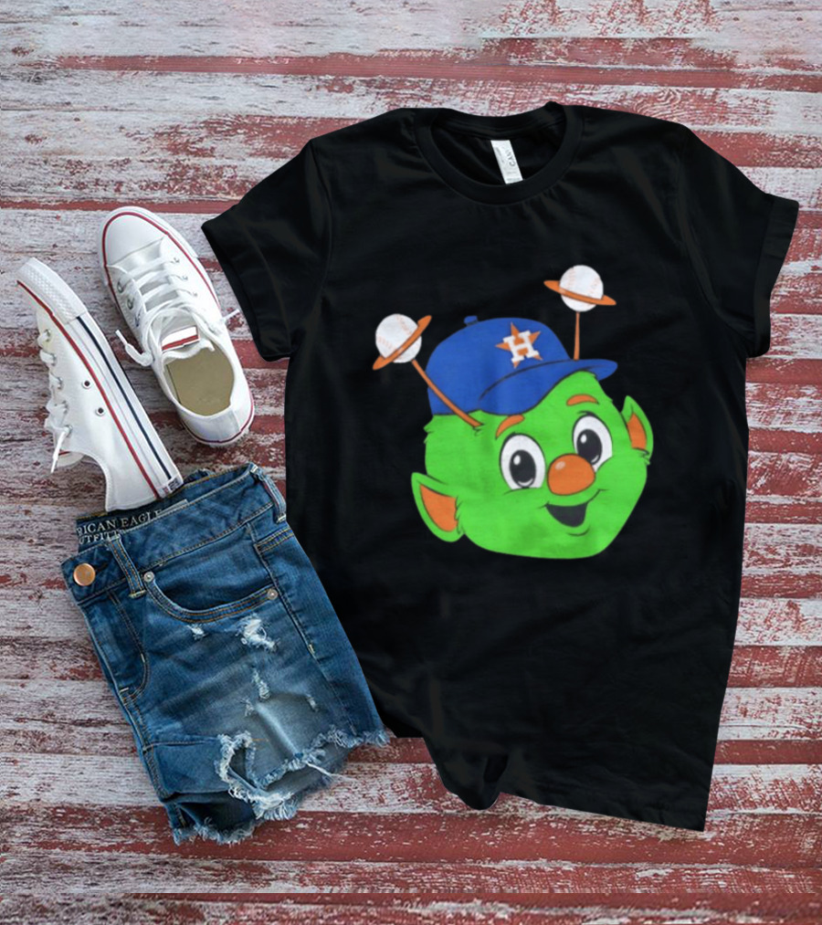 Houston Astros Orbit Character Face With Baseball Antennae T-Shirt