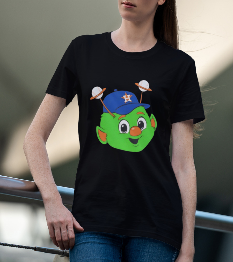 Houston Astros Orbit Character Face With Baseball Antennae T-Shirt