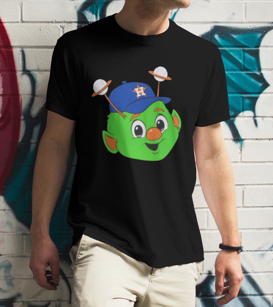 Houston Astros Orbit Character Face With Baseball Antennae T-Shirt