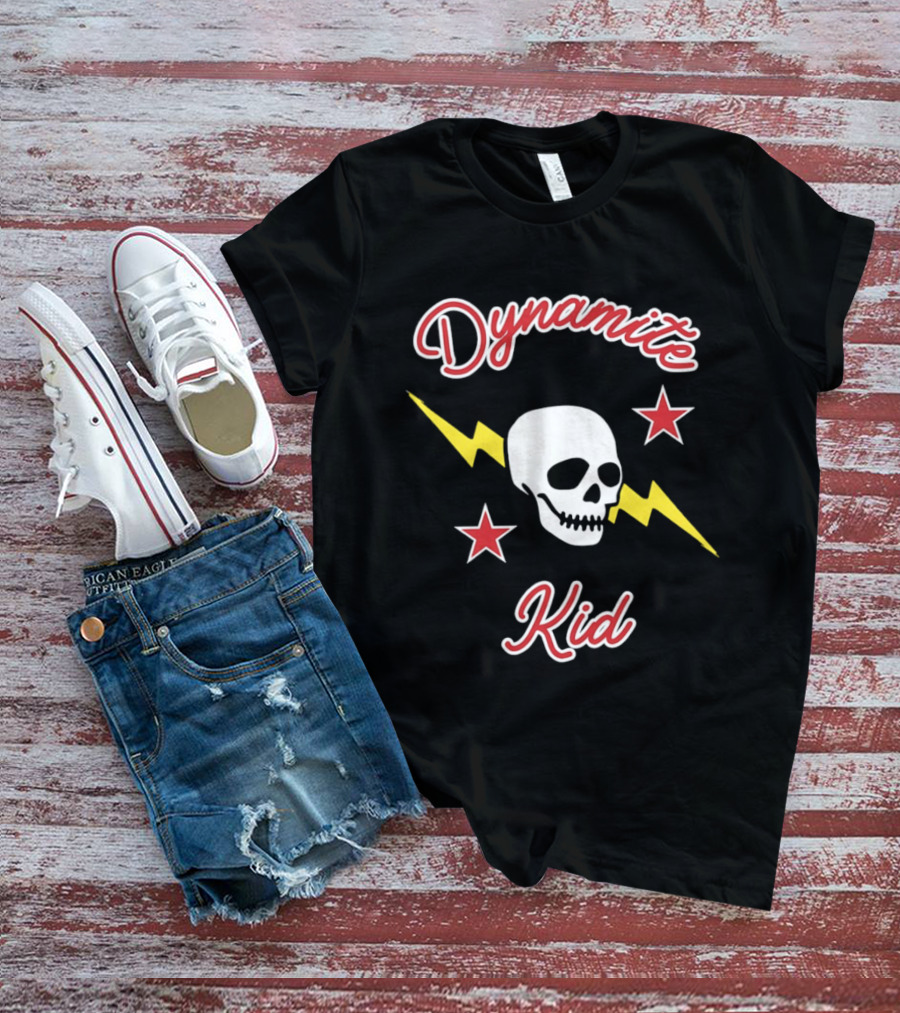 Dynamite Kid Skull Lightning Stars T-Shirt