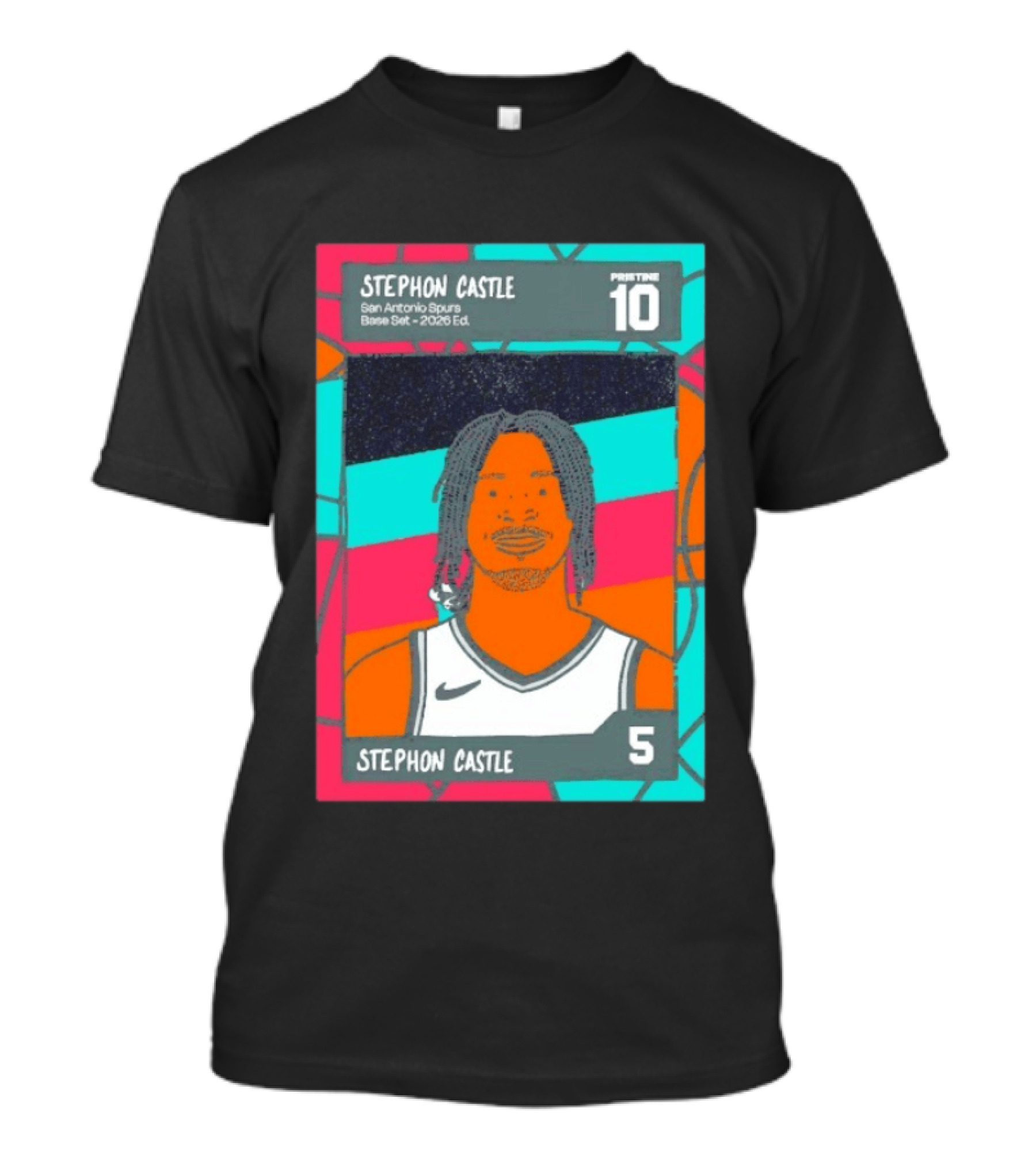 Stephon Castle Pristine 10 San Antonio Spurs Base Set Edition 2026 T-Shirt