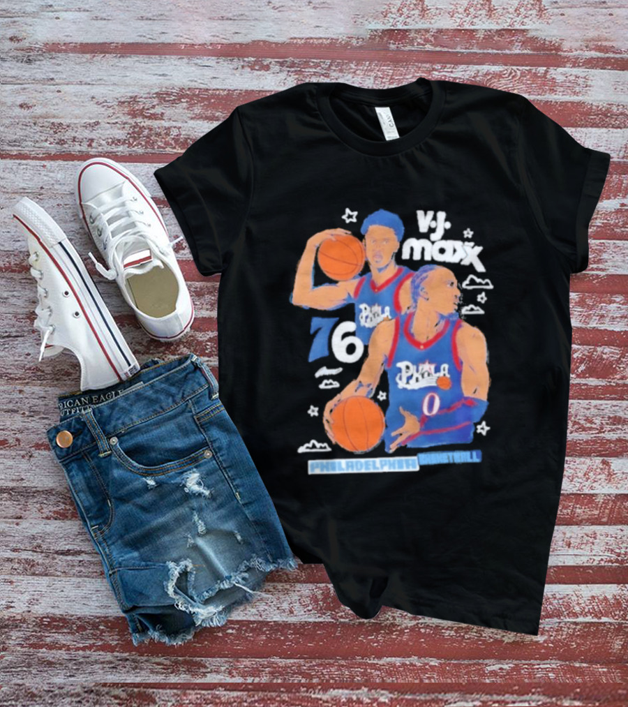 Vj Maxx Philadelphia 76ers Basketball Cartoon Nba 2026 T-Shirt