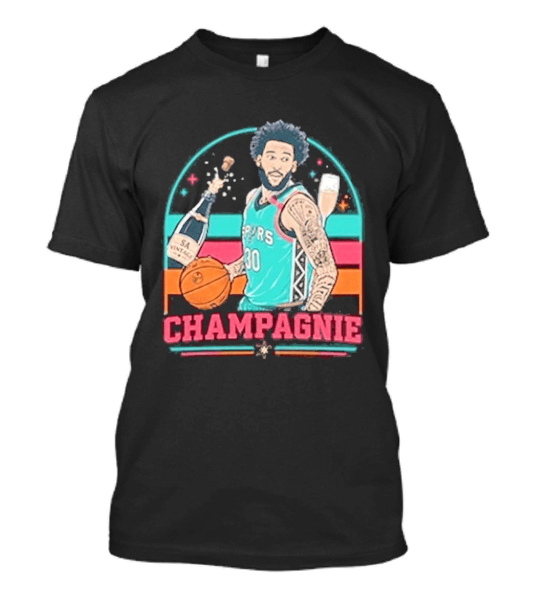 San Antonio Spurs Julian Champagnie 90s Style Basketball T-Shirt