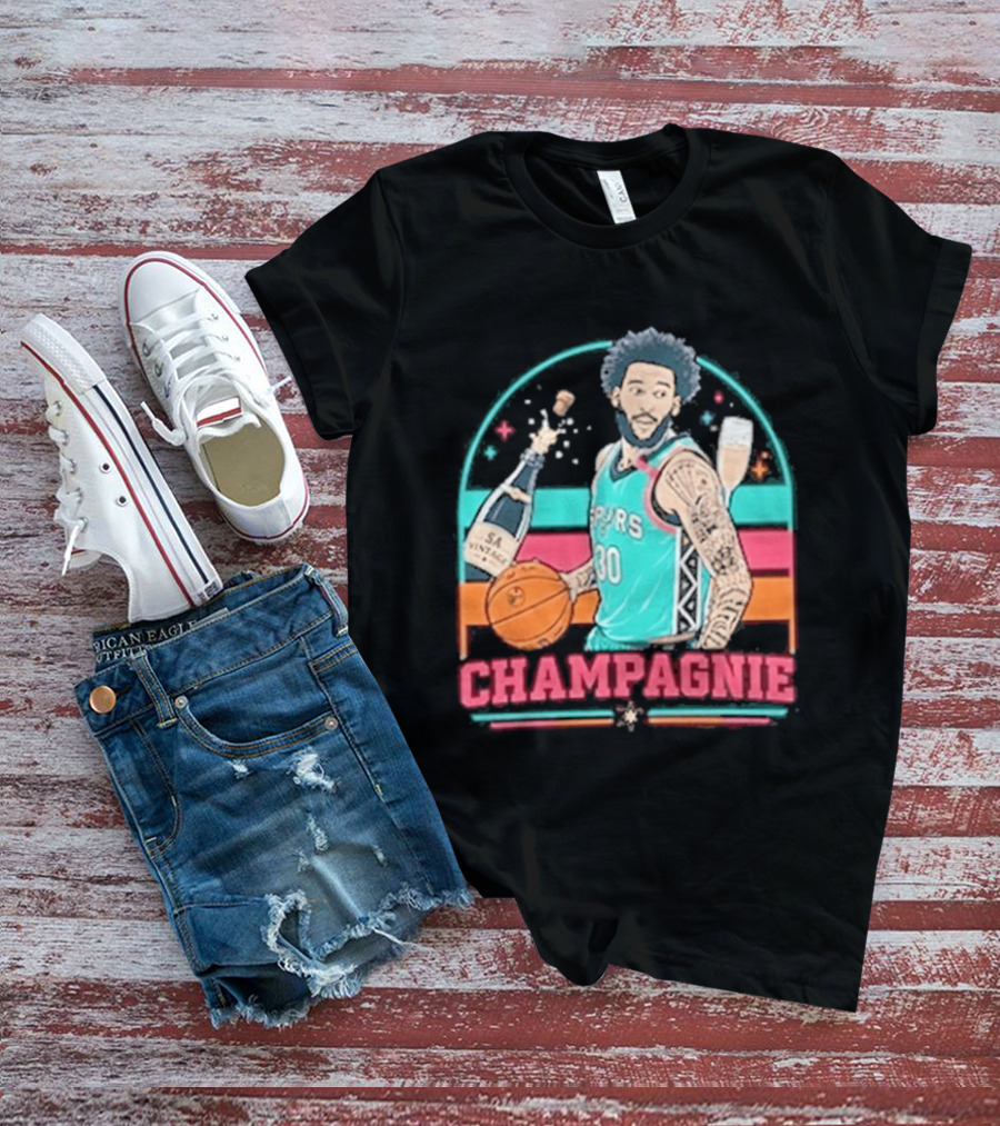 San Antonio Spurs Julian Champagnie 90s Style Basketball T-Shirt