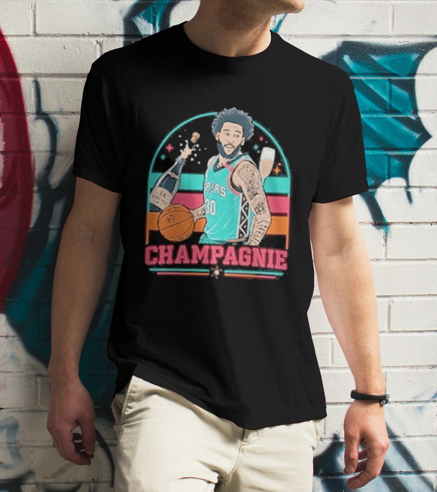 San Antonio Spurs Julian Champagnie 90s Style Basketball T-Shirt