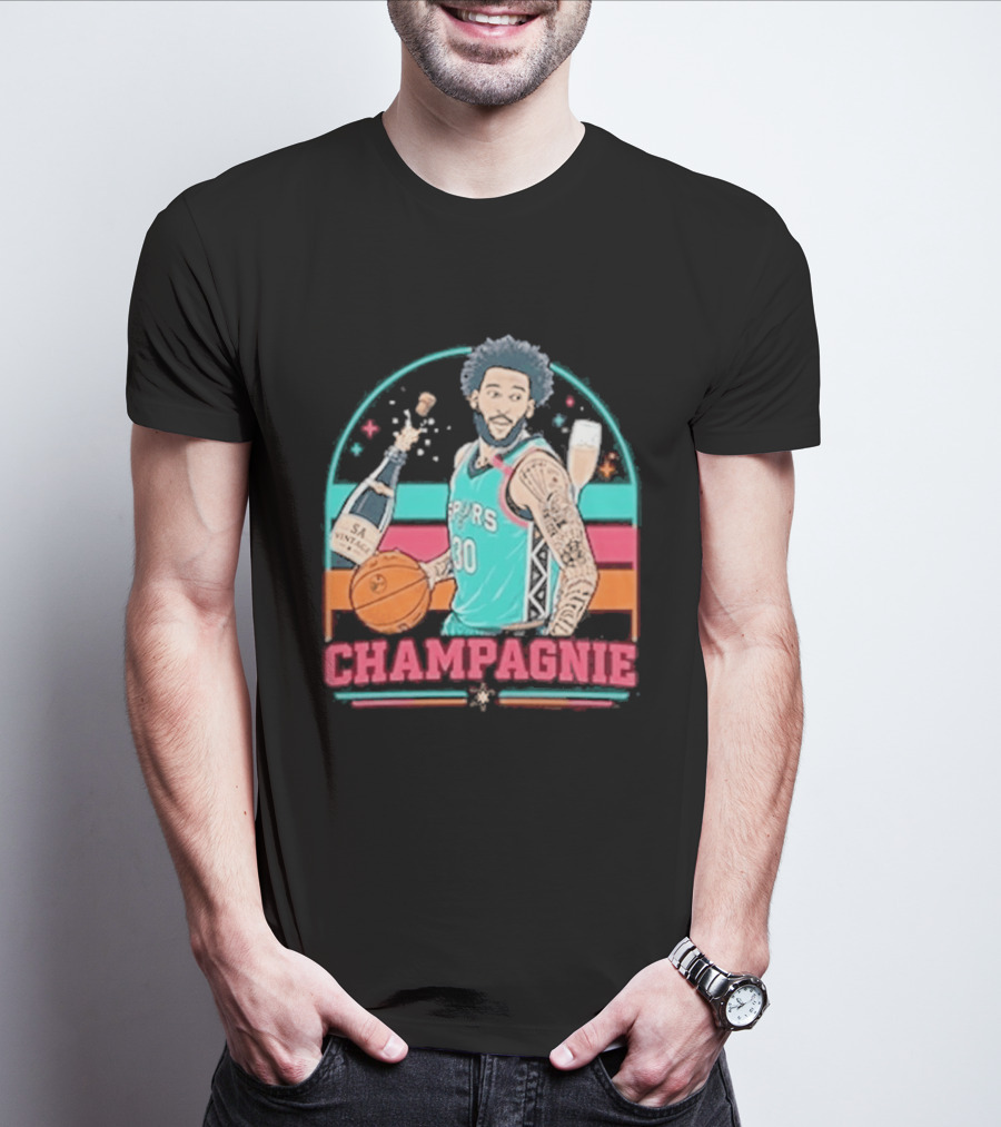 San Antonio Spurs Julian Champagnie 90s Style Basketball T-Shirt