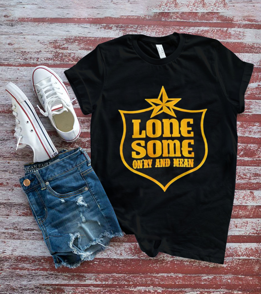 Lonesome On'ry And Mean Lone Star Shield T-Shirt