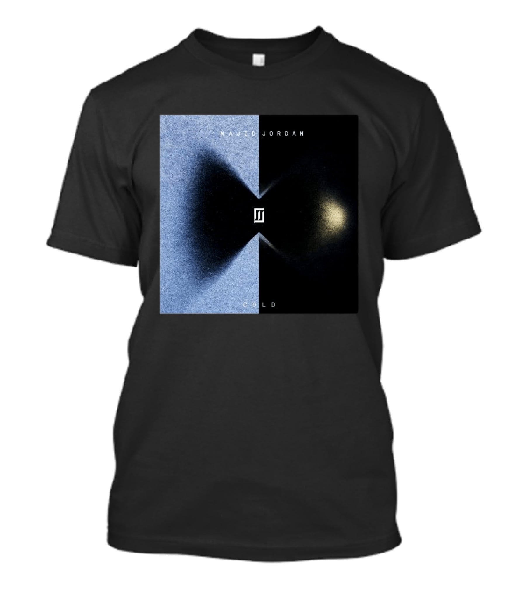 Majid Jordan Cold Album Cover Black And Blue Split T-Shirt