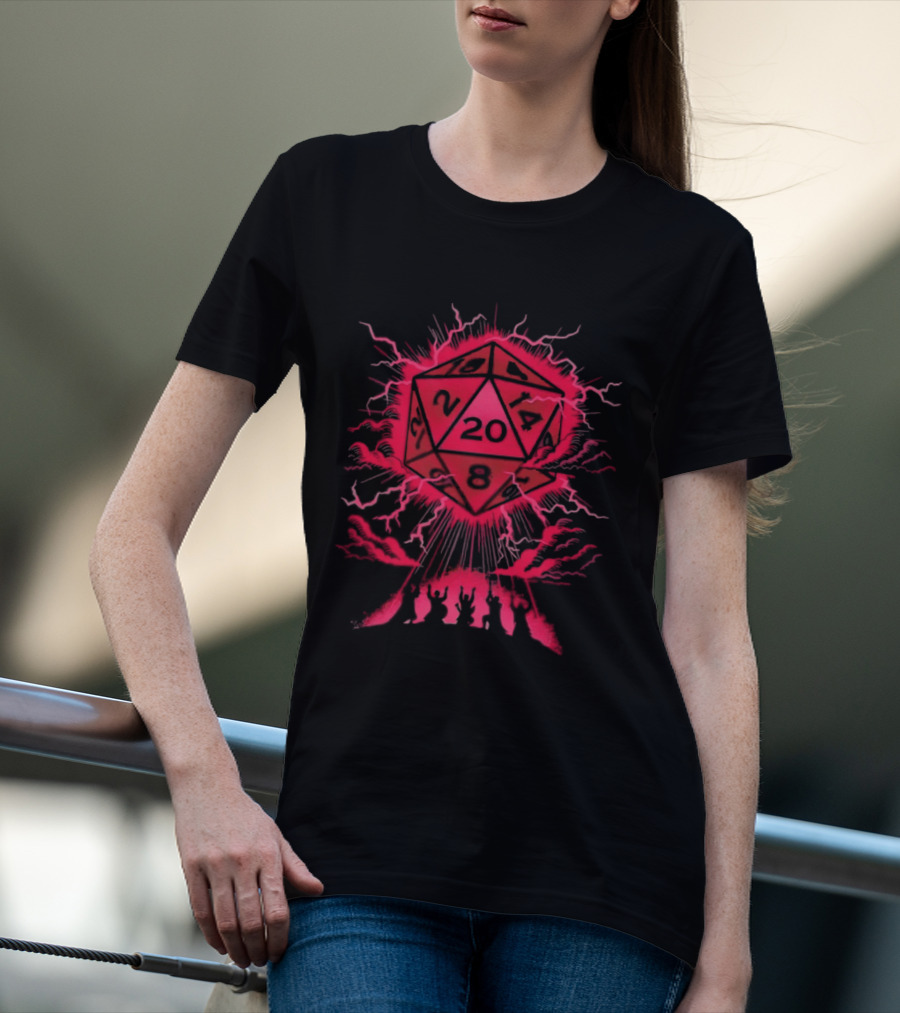 D20 Critical Blessing Dice Explosion Fantasy Game T-Shirt