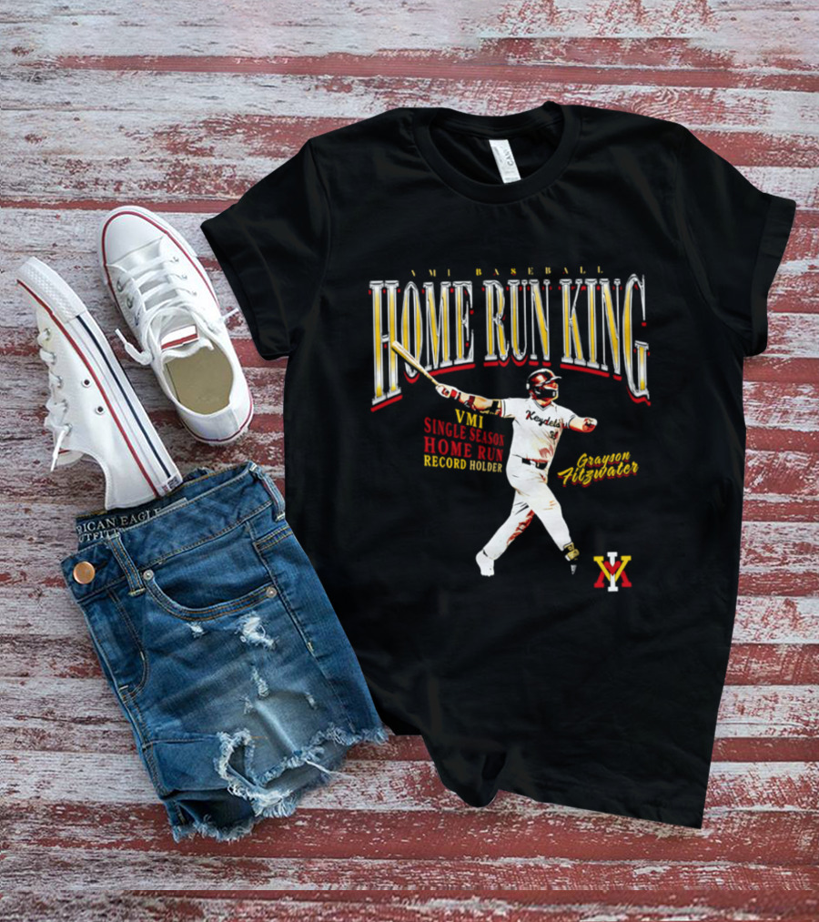 VMI Baseball Home Run King Grayson Fitzwater Single Season Record Holder T-Shirt
