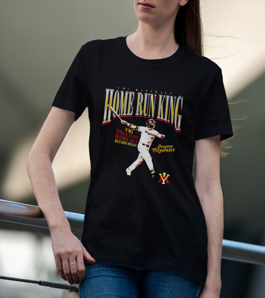 VMI Baseball Home Run King Grayson Fitzwater Single Season Record Holder T-Shirt