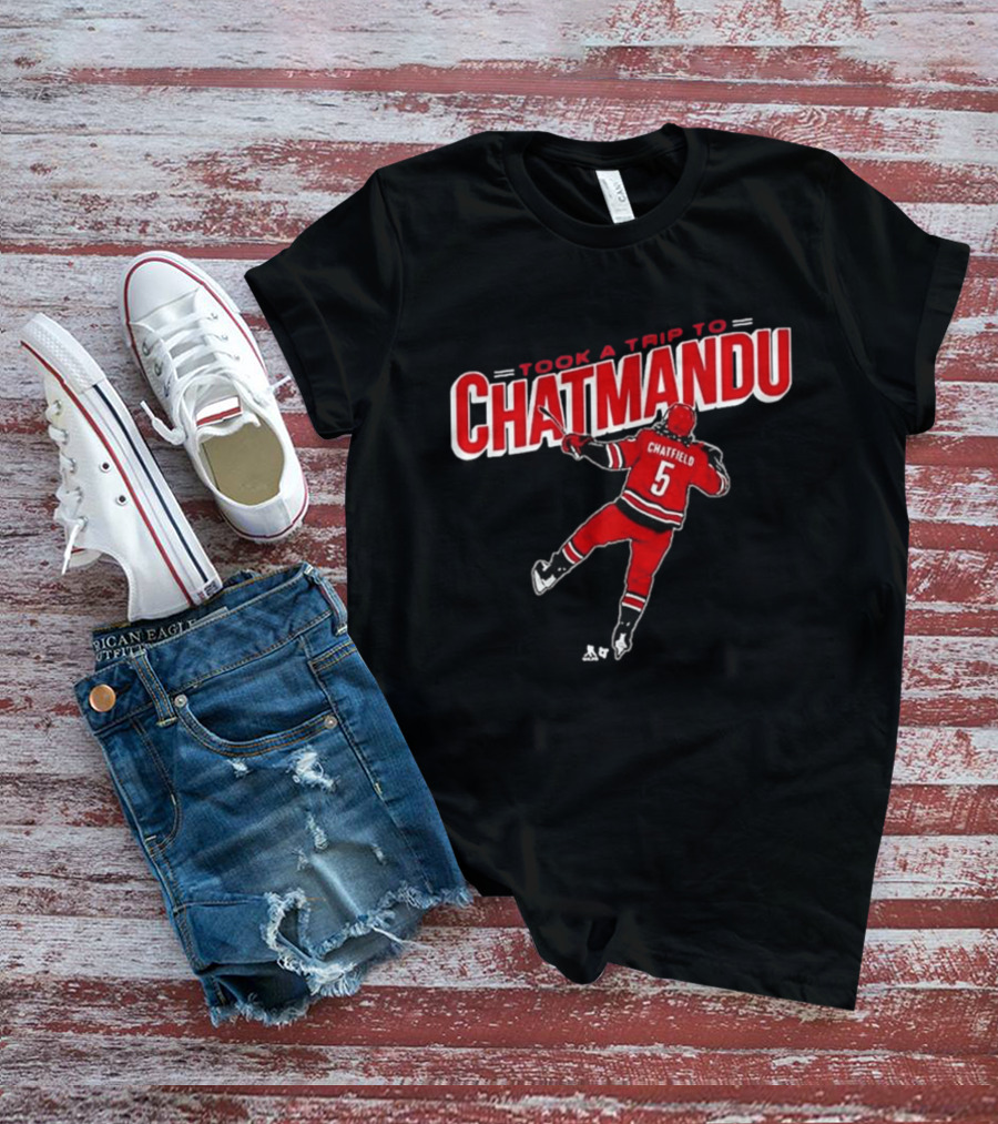 Took A Trip To Chatmandu Chatfield 5 Red Hockey T-Shirt