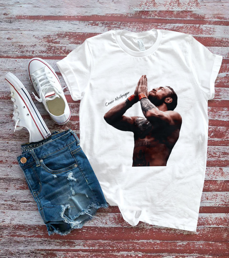 Conor McGregor Returning Pray Pose Tattooed MMA Fighter T-Shirt