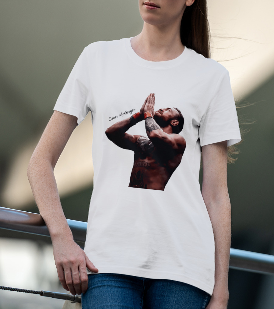 Conor McGregor Returning Pray Pose Tattooed MMA Fighter T-Shirt
