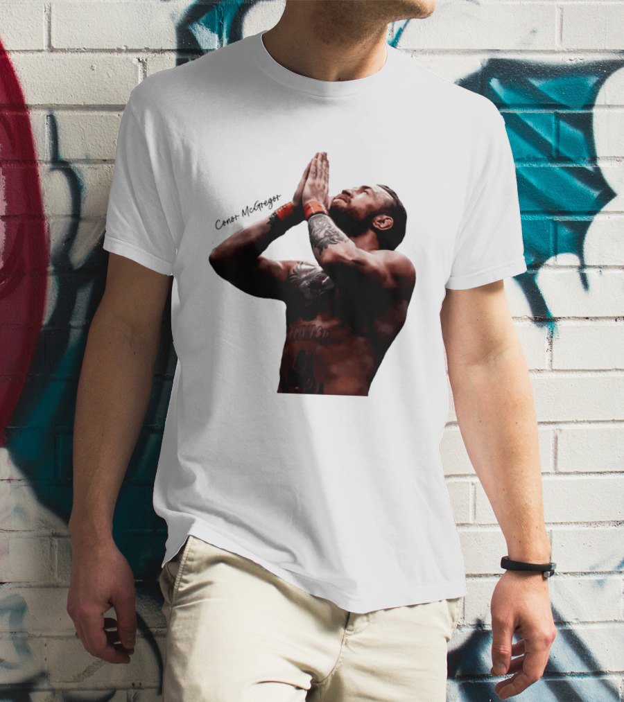 Conor McGregor Returning Pray Pose Tattooed MMA Fighter T-Shirt