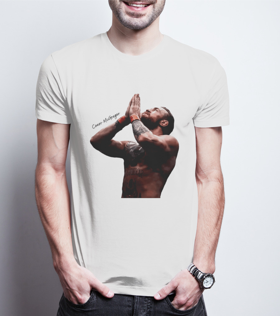 Conor McGregor Returning Pray Pose Tattooed MMA Fighter T-Shirt