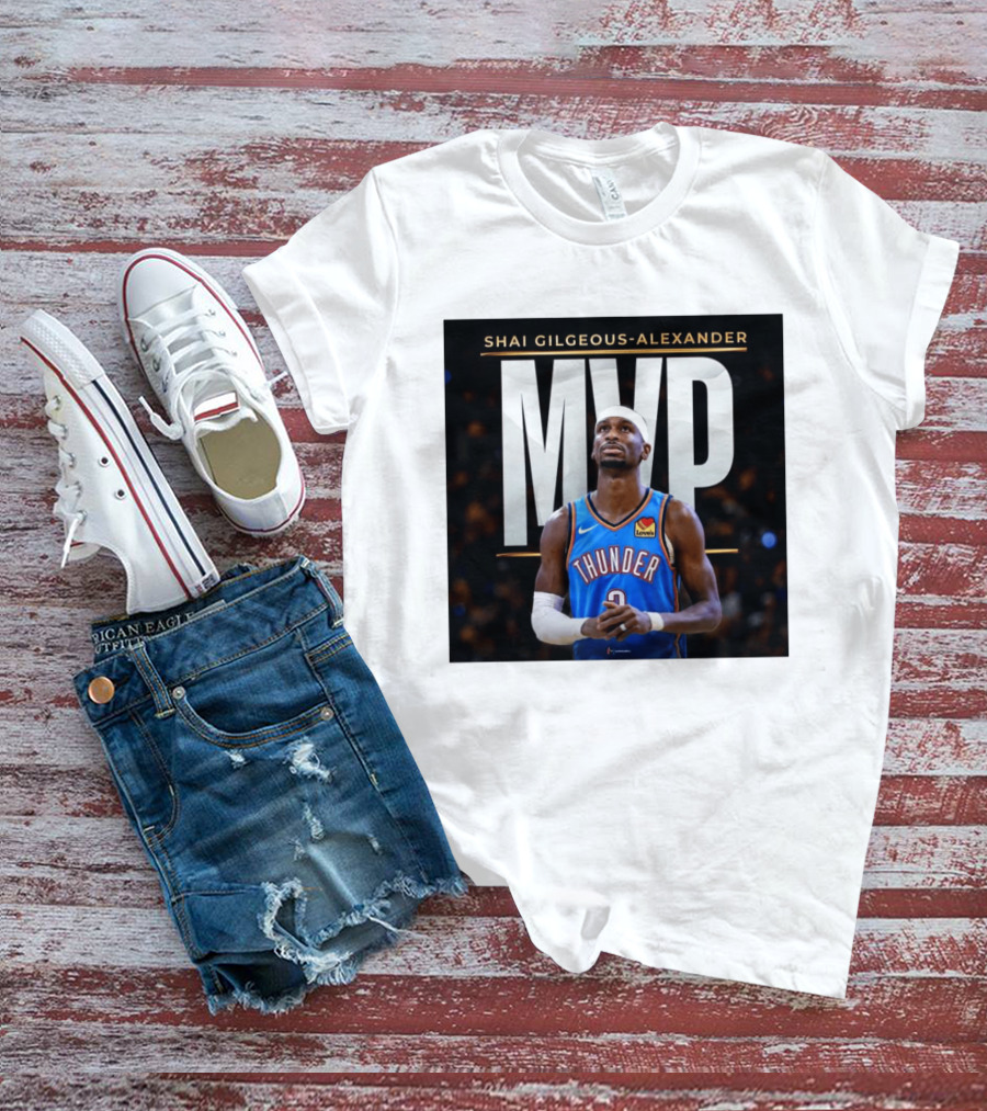 Shai Gilgeous Alexander Thunder MVP Celebration T-Shirt