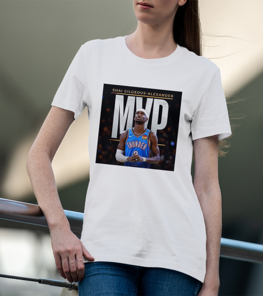 Shai Gilgeous Alexander Thunder MVP Celebration T-Shirt