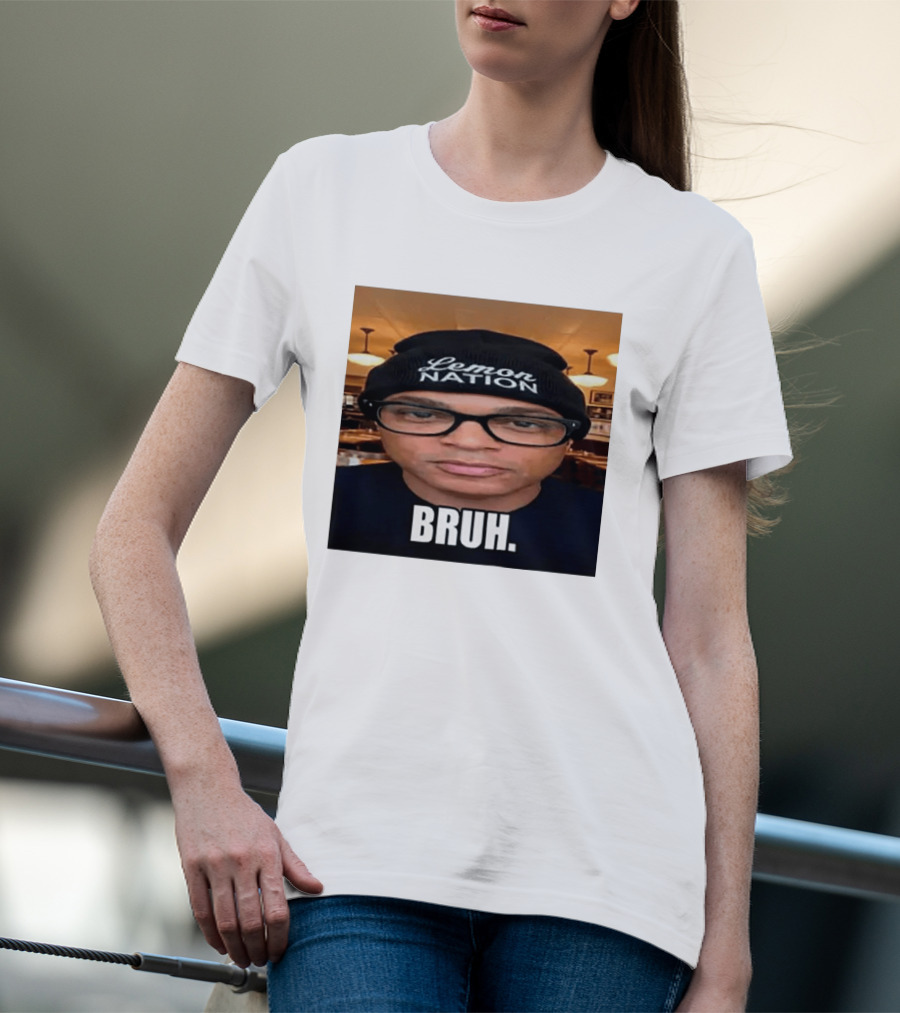 Lemon Nation Beanie Glasses Meme Bruh T-Shirt