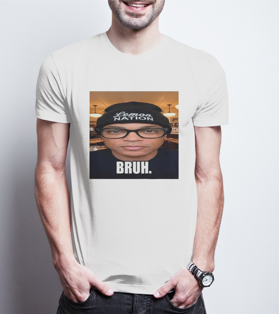 Lemon Nation Beanie Glasses Meme Bruh T-Shirt