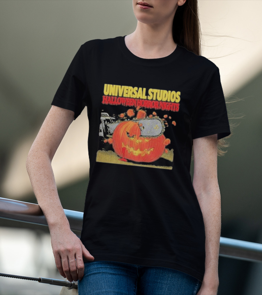 Universal Studios Halloween Horror Nights Pumpkin Chainsaw T-Shirt