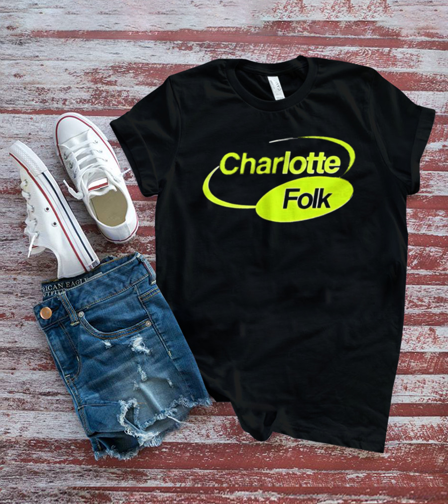 Charlotte Folk Neon Green Swirl T-Shirt