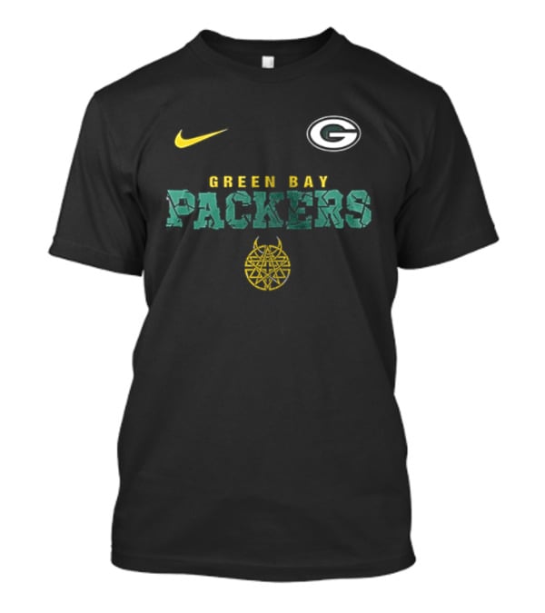 Nike Green Bay Packers Disturbed Down With The Sickness Collaboration T-Shirt