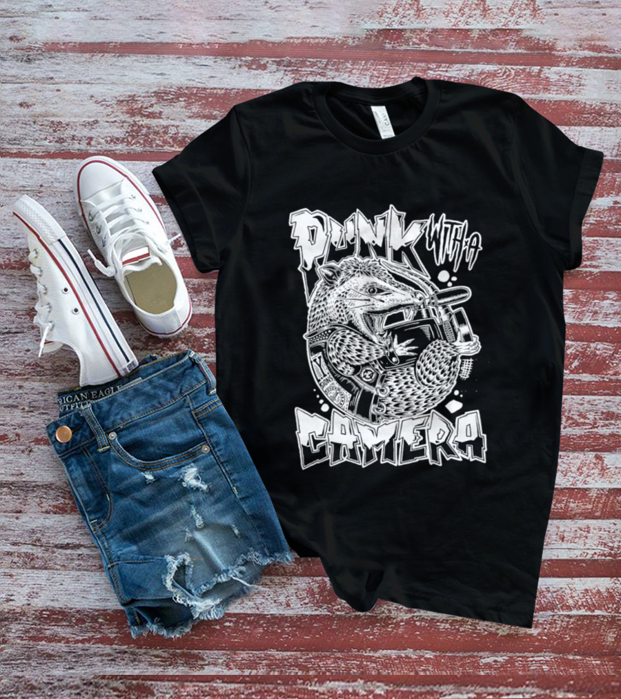 Punk With A Camera Punk Rock Possum T-Shirt
