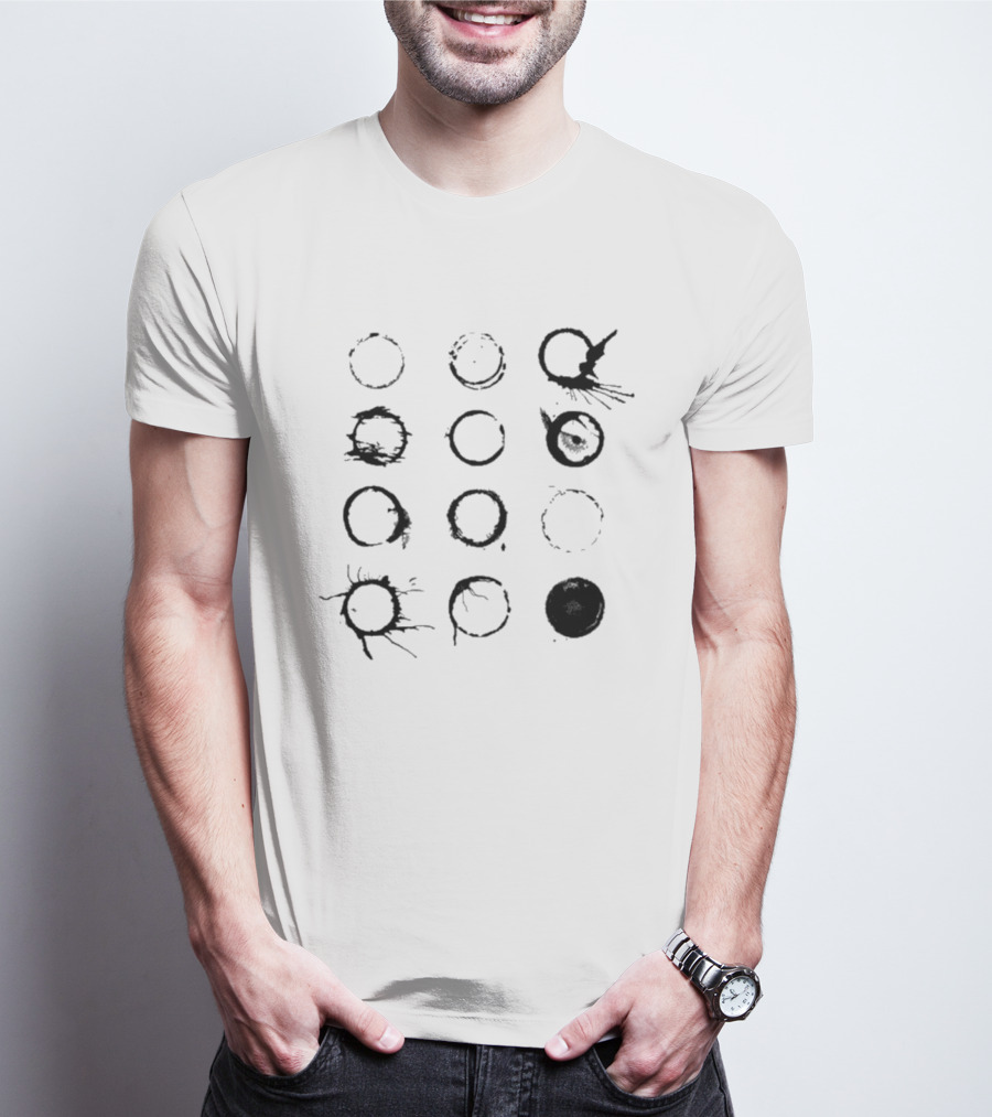 Periphery A Pale White Dot Coffee Ring Pattern Circles T-Shirt