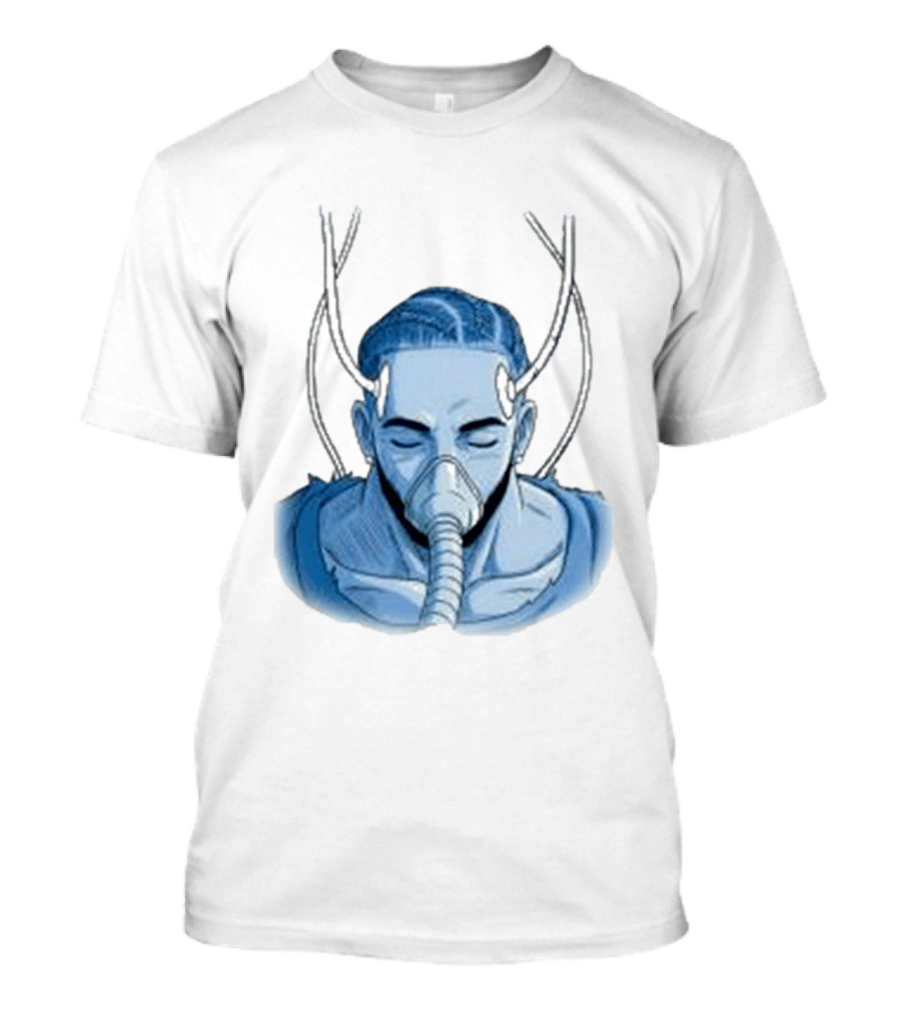 Reaven Leggenda Futuristic Masked Figure With Antlers T-Shirt