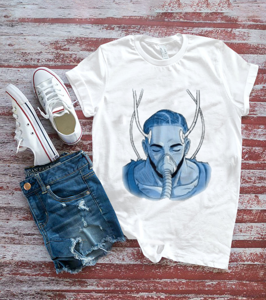 Reaven Leggenda Futuristic Masked Figure With Antlers T-Shirt